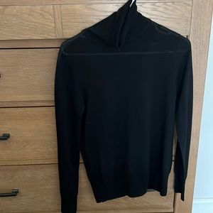 J Crew Tissue Turtleneck, Black, size M
